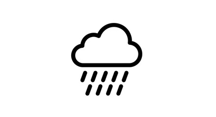 Obraz premium Minimalist Illustration of Cloud with Falling Rain for Weather Reports