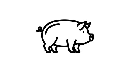 Cute Cartoon Pig Illustration for Animal and Farm Related Content © Mar
