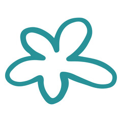 Obraz premium Blue flower icon doodle