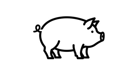 Cute Hand-Drawn Pig Illustration for Animal and Farm Themed Designs