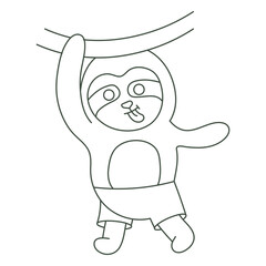 Naklejka premium Jungle sloth stroke