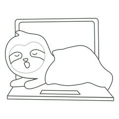 Naklejka premium Computer sloth stroke