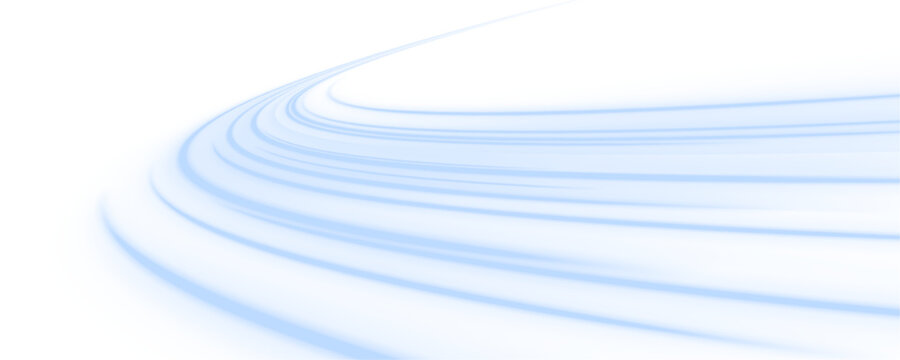Electric cyan neon vortex spirals rapidly into the distance. Motion blur emphasizes speed and energy. Ideal for cyber and sci-fi themed designs. PNG