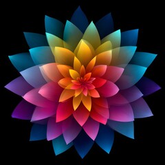 A vibrant and colorful flower with petals in a gradient of hues