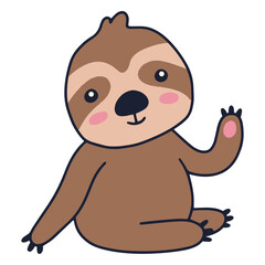 Naklejka premium Baby sloth cute