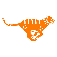 Tiger cut out running © Vexels