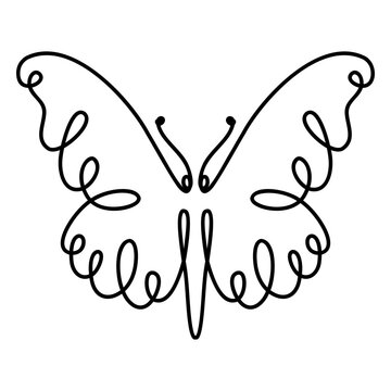 Butterfly continuous line stroke