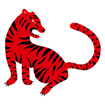 Chinese flat red tiger