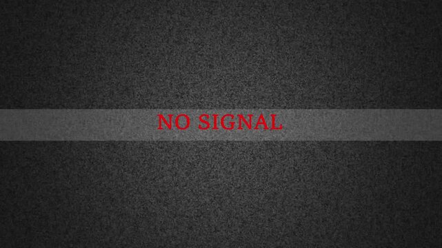 Television Static Screen With Red NOSIGNAL Text Overlay no signal noise