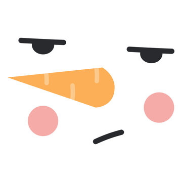 Grumpy Christmas snowman semi flat