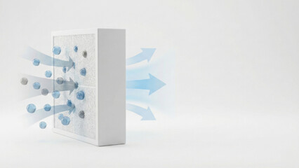 Air purification process indoor environment hepa air purifier modern design clean air concept