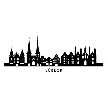 L&uuml;beck German city skyline
