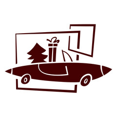 On-demand Christmas tree pickup and delivery © Vexels