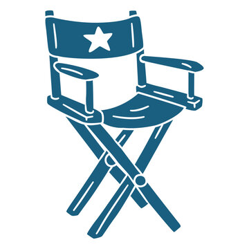 Blue folding cinema star chair