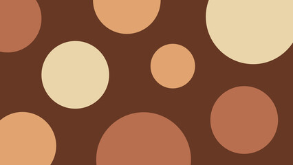 Abstract brown and beige large polka dot background. Minimalist earth tone circle geometric pattern vector illustration. Round spot texture in mocha and cream shades.