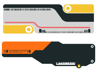 SF・近未来風のUIバナーとラベルのデザイン素材