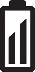Vertical Power Signal Icon vector silhouette for user interface battery energy status.
