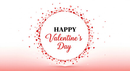 Fototapeta premium Happy Valentine's Day greeting with festive hearts