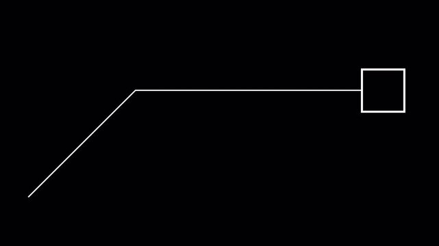 Futuristic Geometric HUD Lower Third Pointer Line Callout Square Focus Box Right Side Clean Interface Overlay Alpha Channel Transparent Background 4K Animation