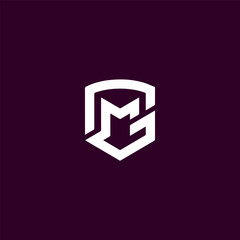 letters mg text logo design vector