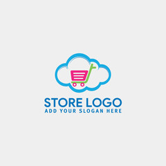 ecommerce online store logo design vector