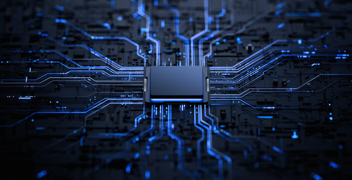 Processor chip on circuit board with copy space for design