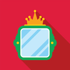 Obraz premium Enchanted mirror with a golden crown on top for fairytale concepts