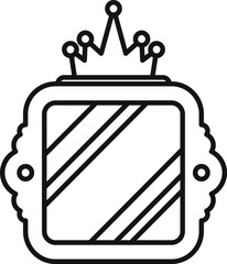 Obraz premium Ornate hand mirror featuring a crown, depicting royal self reflection and vanity