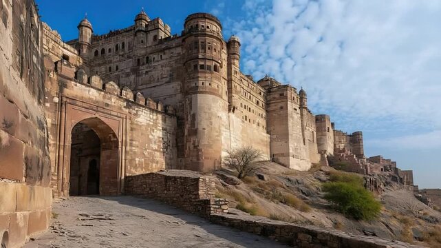  scenic view of mehrangarh fort in jodhpur india video