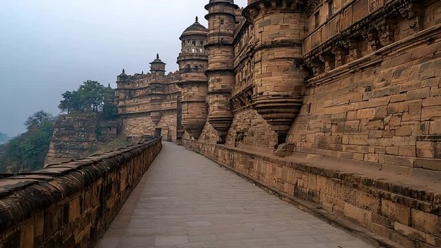 view of gwalior fort madhya pradesh india video