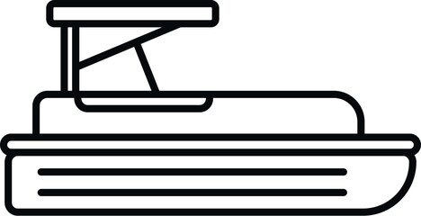 Pontoon boat vector icon on a white background, symbolizing leisure and water travel © anatolir