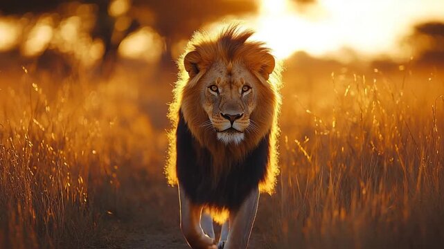 lion walking safari africa video