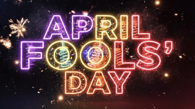 Vibrant Neon April Fools' Day Celebration with Sparklers