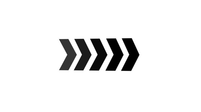 black and white arrow,Animated Left-directional white arrow for the overlay. next button concept animation.