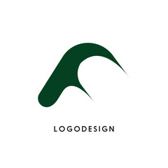 Modern Abstract Wave Logo Design with Bold Green Curvature; Professional Brand Identity Icon for Environmental Agency, Creative Studio, Tech Startup, and Corporate Wellness Branding