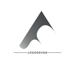 Minimalist Geometric Mountain Peak Logo Design with Grey Gradient; Modern Abstract Icon for Outdoor Adventure Brand, Real Estate, Investment Firm, and Professional Corporate Identity