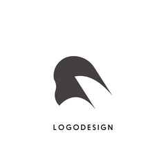Modern Minimalist Abstract Arc Logo Design with Dark Brown Curvature; Professional Brand Identity Icon for Creative Studio, Tech Startup, Architecture, and Corporate Consulting