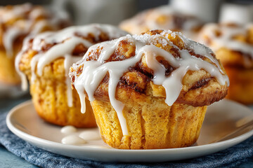 Delightful baked pumpkin cinnamon roll muffins perfect for fall mornings
