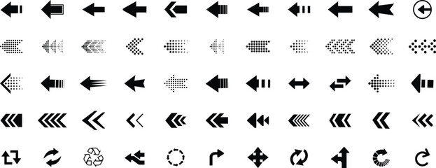 Fototapeta na wymiar Arrow icon set. Arrow. Cursor. Black vector arrows icons. Collection different arrows sign. Black direction pointer. Vector illustration