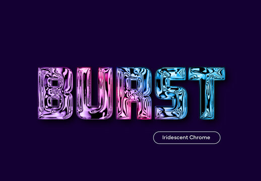 Iridescent Chrome Text Effect