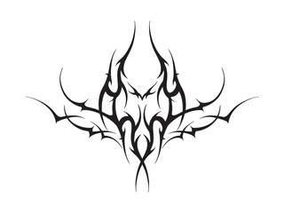 hand drawing symetrical gothic tribal illustrations tattoo tribal