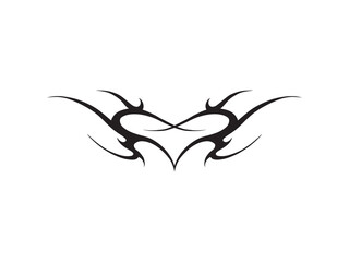 hand drawing heart shape tribal symetrical illustrations tattoo design