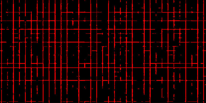 This futuristic digital wallpaper features a dark abstract red background with a tech pattern of light lines and a red LED display texture to create a modern computer network illustration