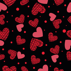 valentine day, valentine seamless pattern with hearts design for fabric, cotton, wallpaper, satin, carpet.
