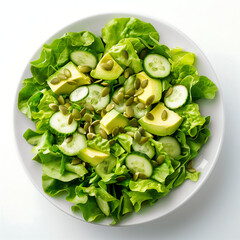 Minimal green salad plate