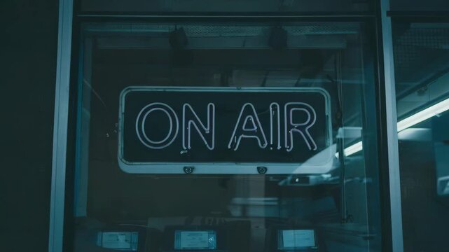 on air sign lighting up red