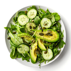 Green salad with leafy vegetables