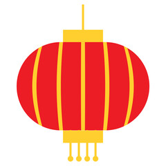 A vibrant red and yellow Chinese lantern icon on a white background
