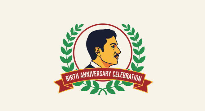 Vivekananda Birth Anniversary Celebration Logo Design.