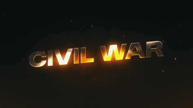 "Civil War" 3D Battle Text Reveal -Dramatic Animation